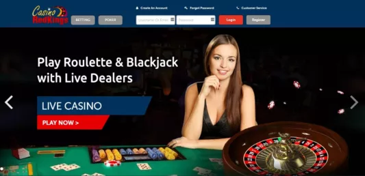 Et skjermbilde av lobbyen til Casino RedKings
