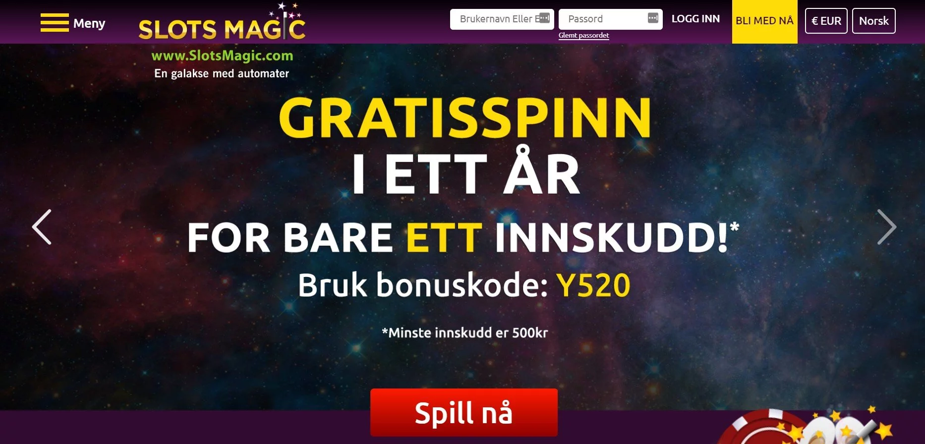 Slotsmagic Casino Skjermbilde