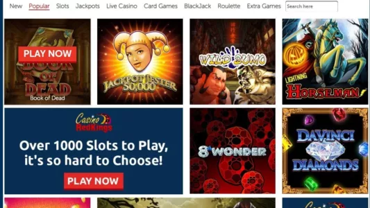 Her kan du sjekke spillutvalget hos Casino Red Kings