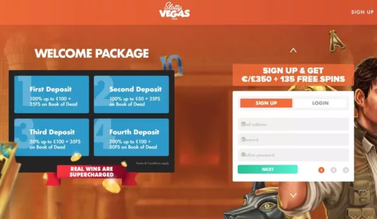 bonuser og kampanjer hos slotty vegas casino