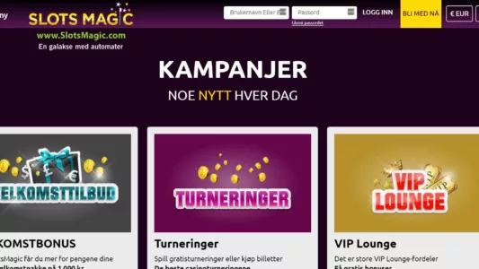nye kampanjer hver dag hos slots magic casino