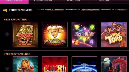 spill med bonus hos lucky niki casino