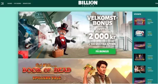 billion casino skjermbilde