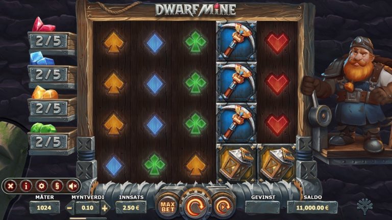Dwarf Mine casinotopplisten