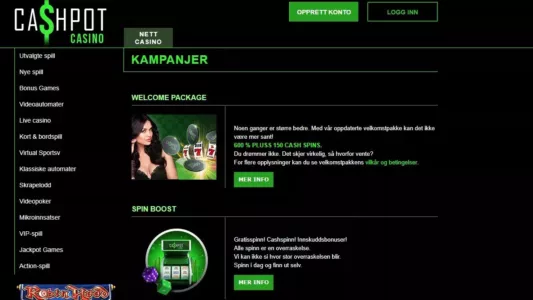 bonuser hos cashpot casino