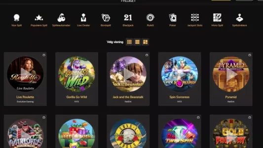 spillutvalg hos jackpot village casino