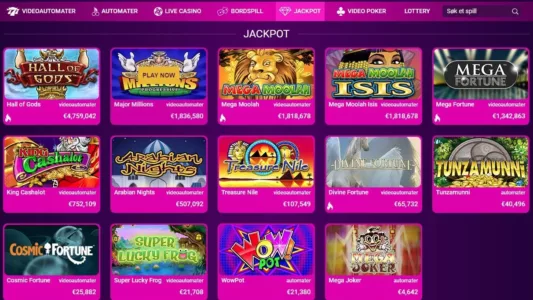 jackpotspill hos nobonus casino