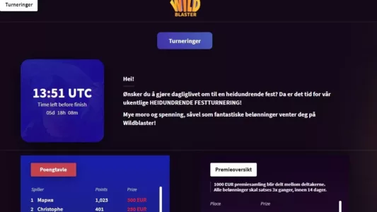 spill turneringer hos wildblaster casino