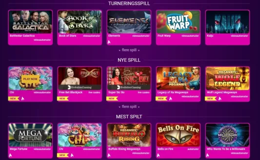 spillutvalg hos no bonus casino