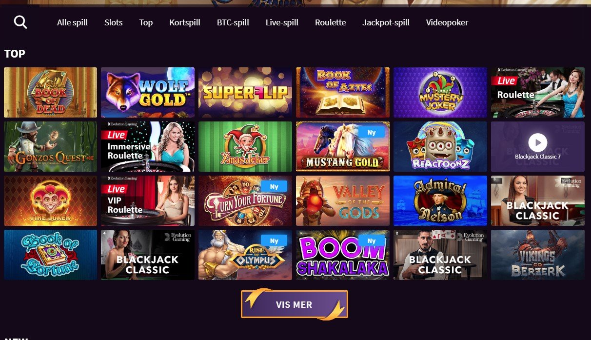 wildblaster casino utvalg av spill