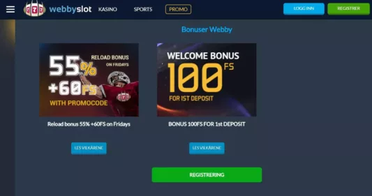 kampanjer hos webbyslot casino