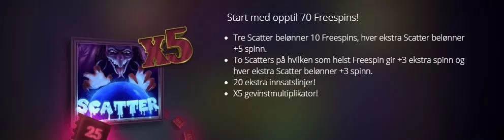 freespins i creepy carnival spilleautomater