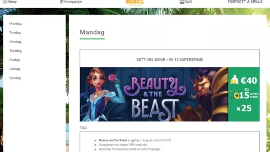 kampanjer hos mango casino