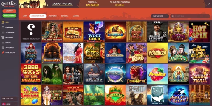 gunsbet casino spill utvalg