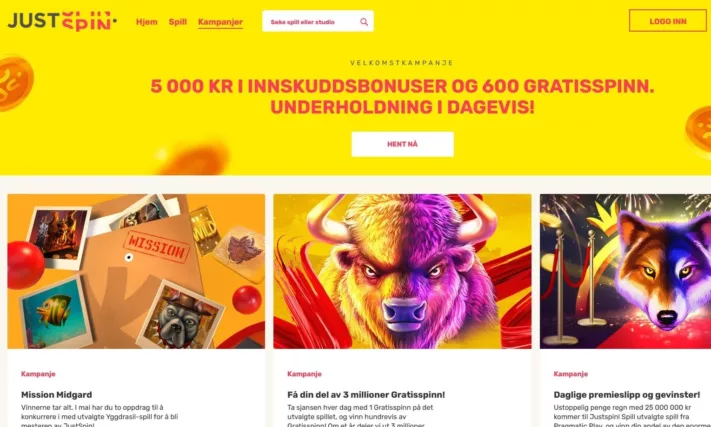 justspin casino norge bonus