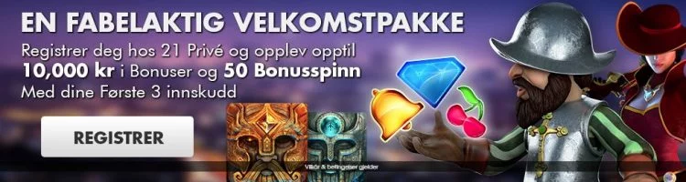 velkomstbonus hos 21 prive casino