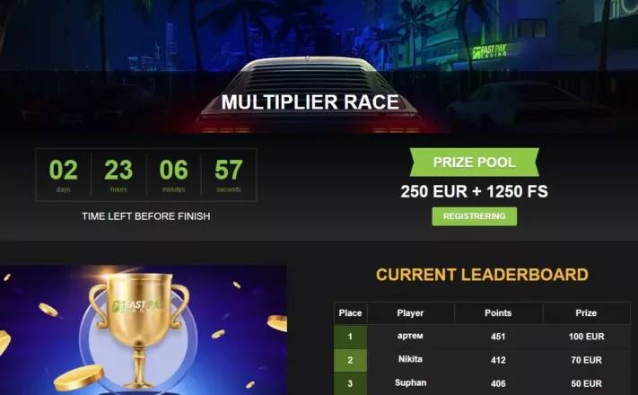 fast pay casino multiplier race