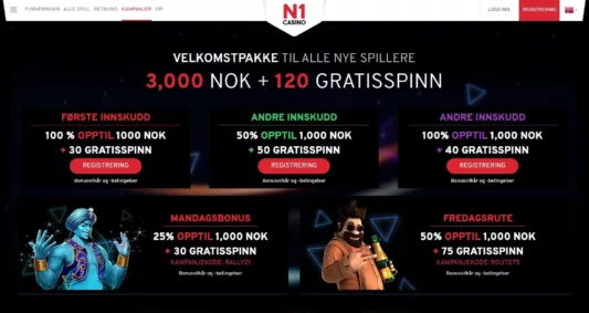 n1 casino kampanjer og bonuser