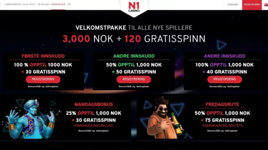n1 casino kampanjer og bonuser