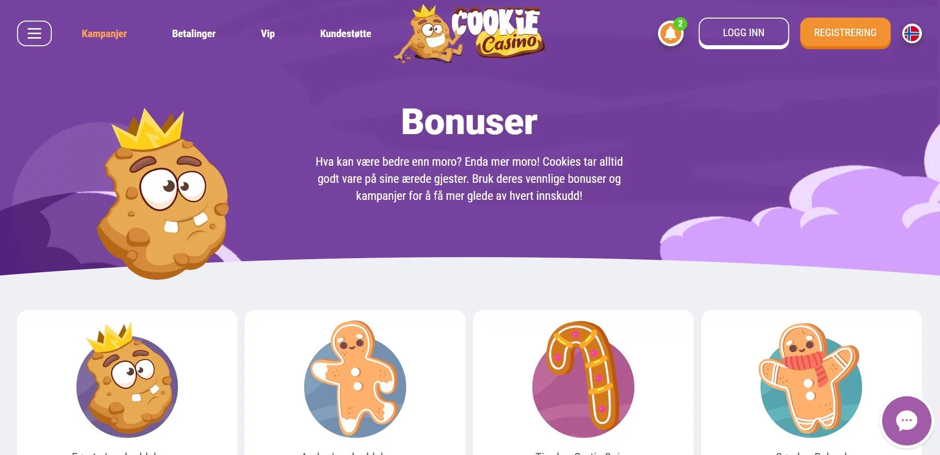 cookie casino kampanjer og bonuser