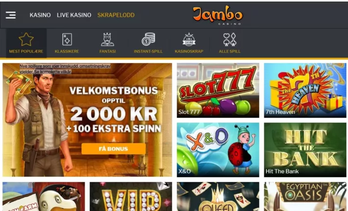 jambo casino skrapelodd