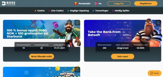 boss casino kampanjer og bonus