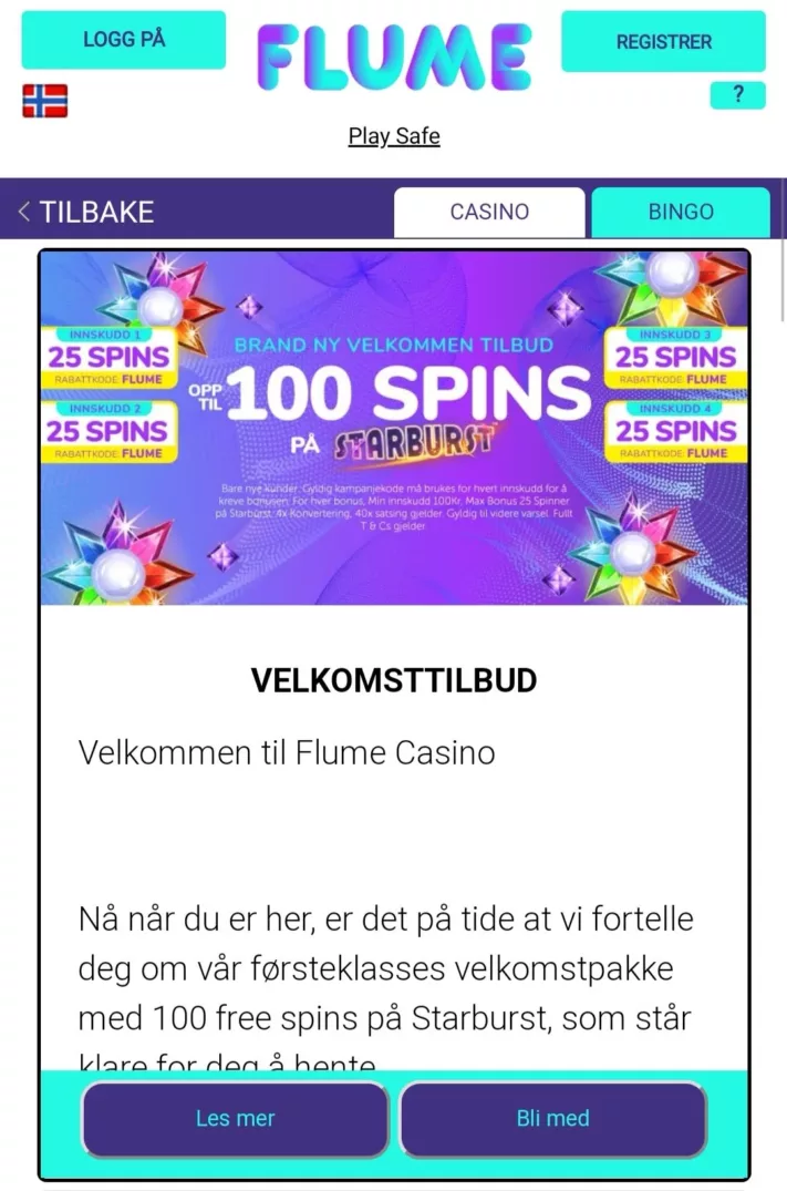 Flume casino velkomstbonus