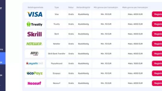 instantpay casino betalingsmetoder