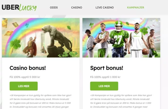 uberlucky casino bonuser norge