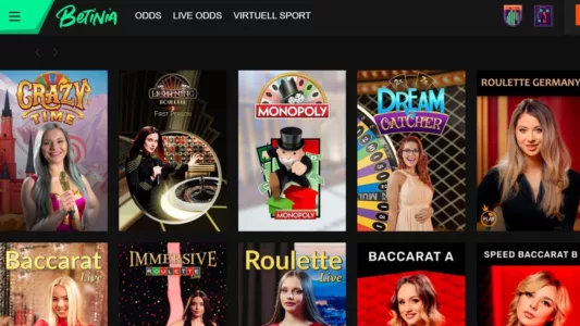betinia live casino