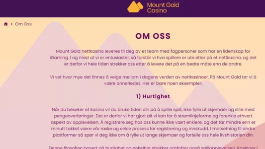 mount gold casino norge 3