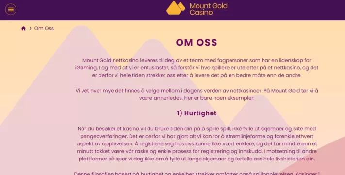 mount gold casino norge 3