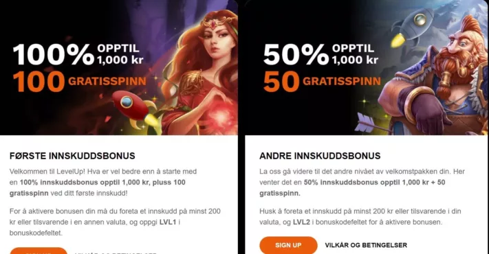 levelup casino norge kampanjer