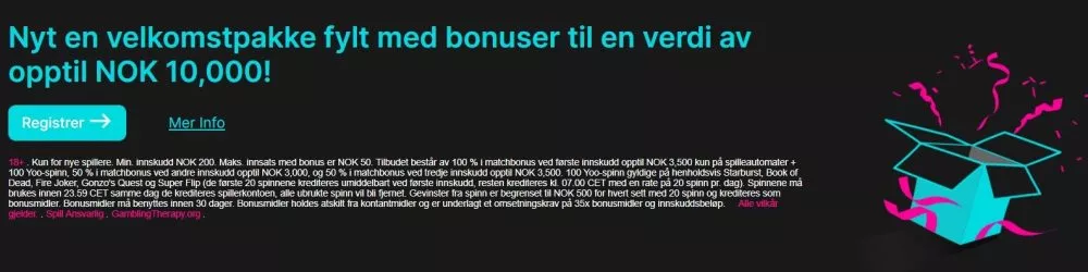 spinyoo casino norge bonus