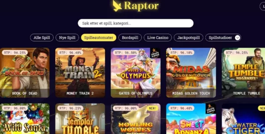 raptor casino online norge 3