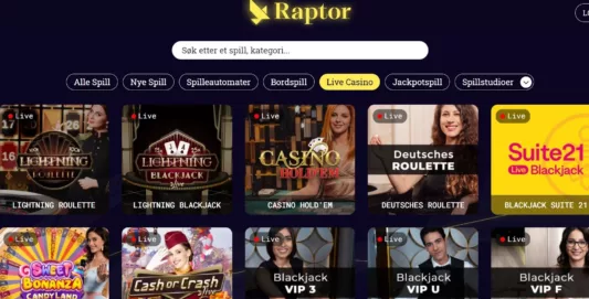 raptor casino online norge 4