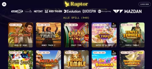raptor casino online norge