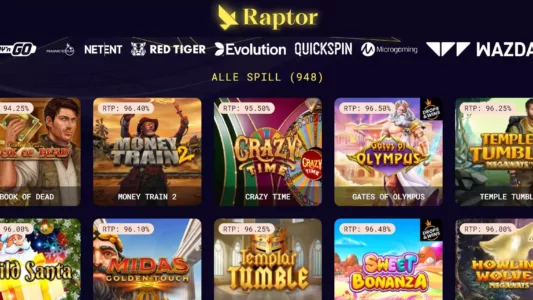 raptor casino online norge