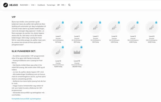 hejgo casino vip program