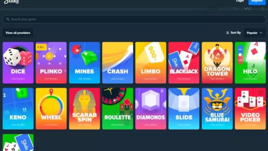stake.com casino spill utvalg