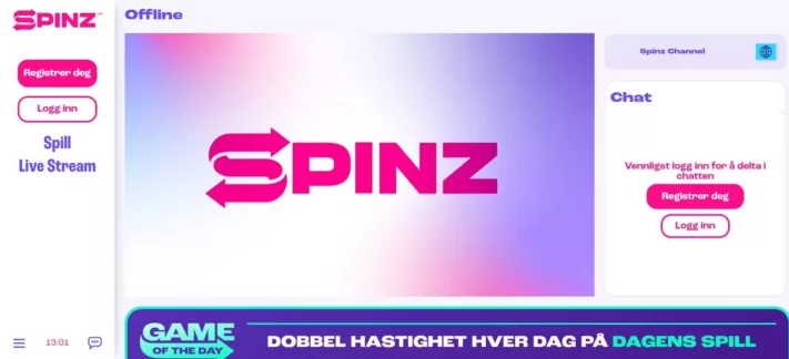 spinz casino live stream