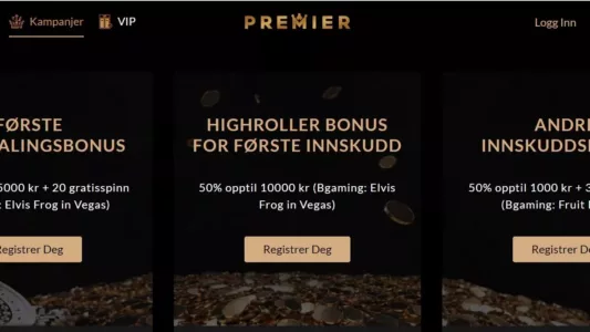 premier casino kampanjer og tilbud