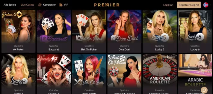 premier live casino