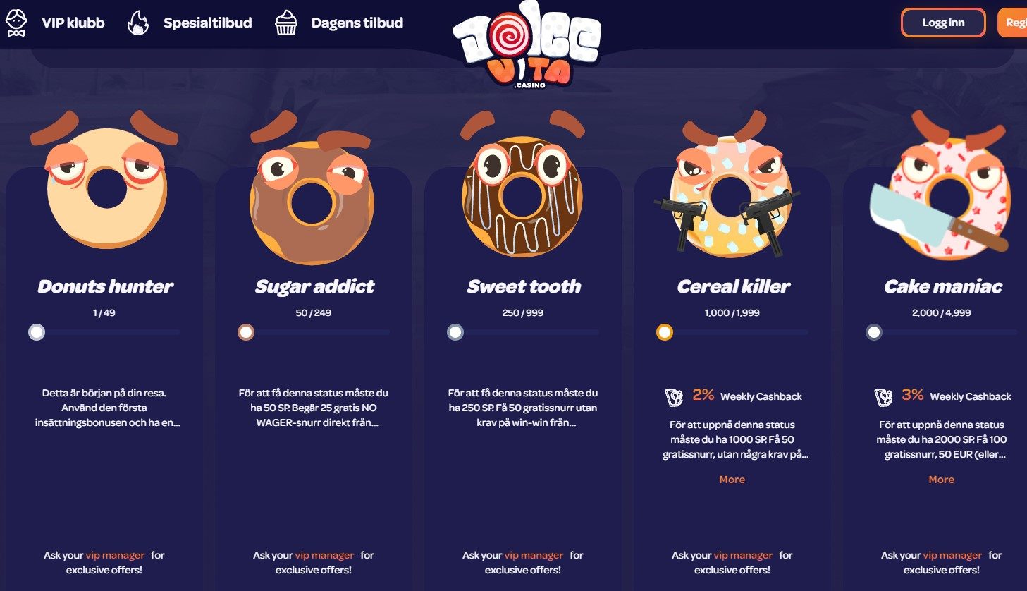 dolce vita casino vip program