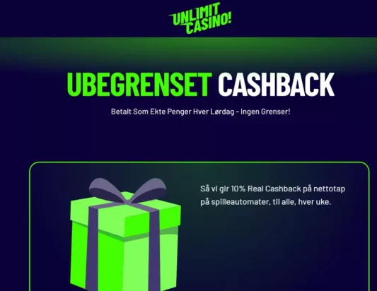 unlimit casino cashback