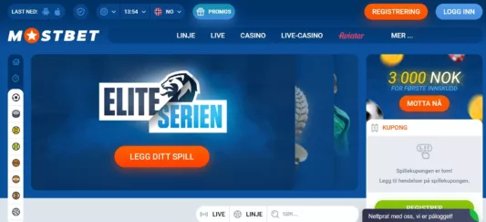 mostbet casino norge