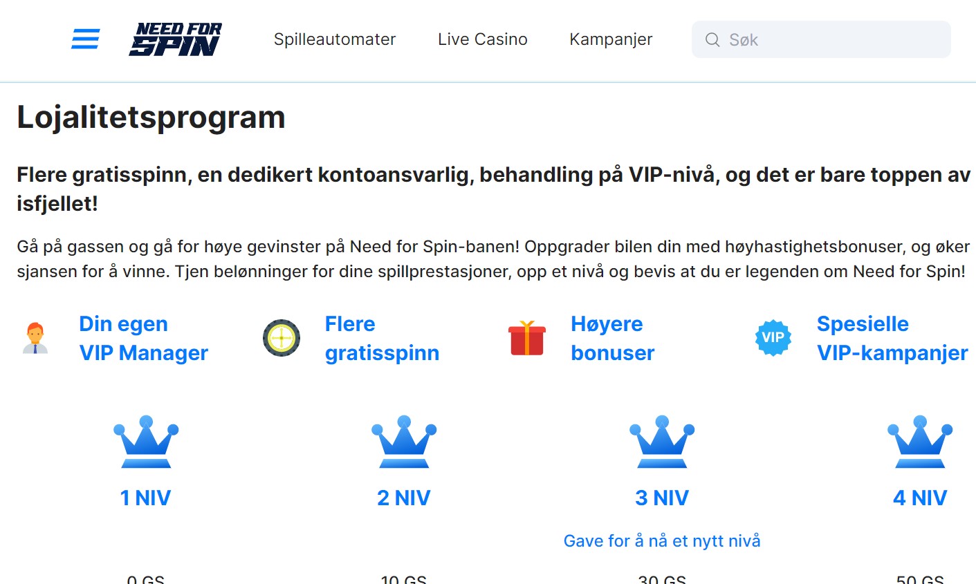 need for spin lojalitetsprogram norge