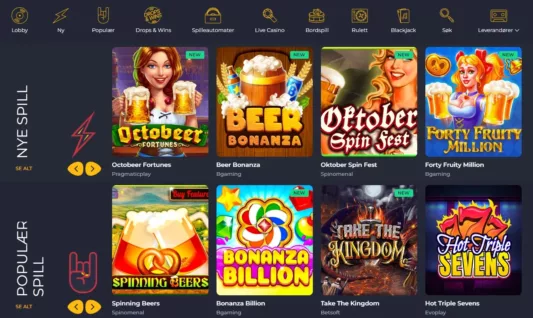 rolling slots casino norge spill