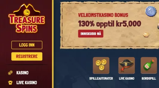 treasure spins casino norge omtale