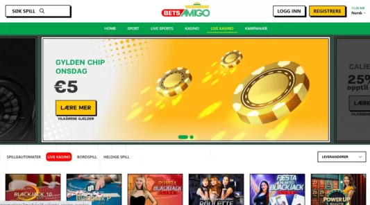 betsamigo live casino omtale norge